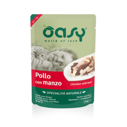 Oasy Specialità Naturale Pollo e Manzo 70gr Oasy Specialità Naturale Pollo e Manzo 70gr